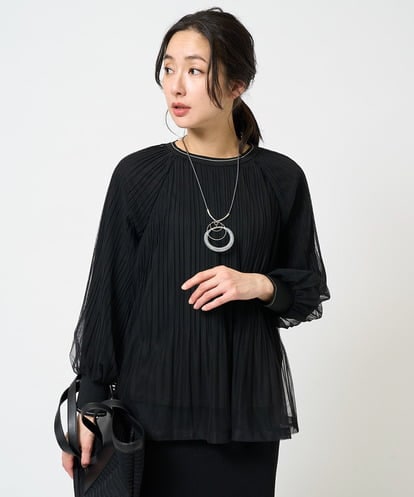 PZKEB18230 GEORGES RECH チュールプリーツジャージーカットソー