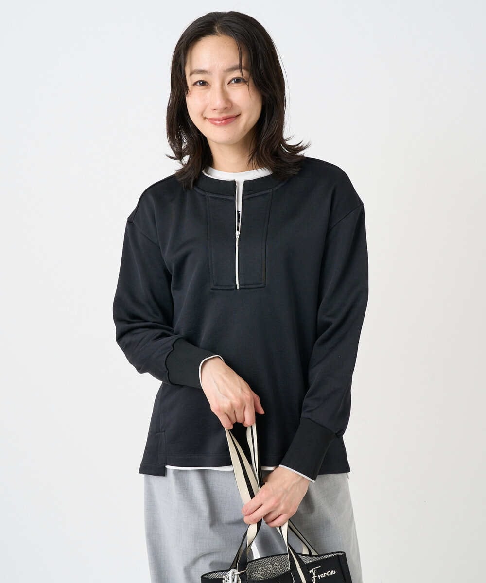 PZKEE02290 GEORGES RECH(ジョルジュ・レッシュ) ハーフジップジャージープルオーバー ネイビー