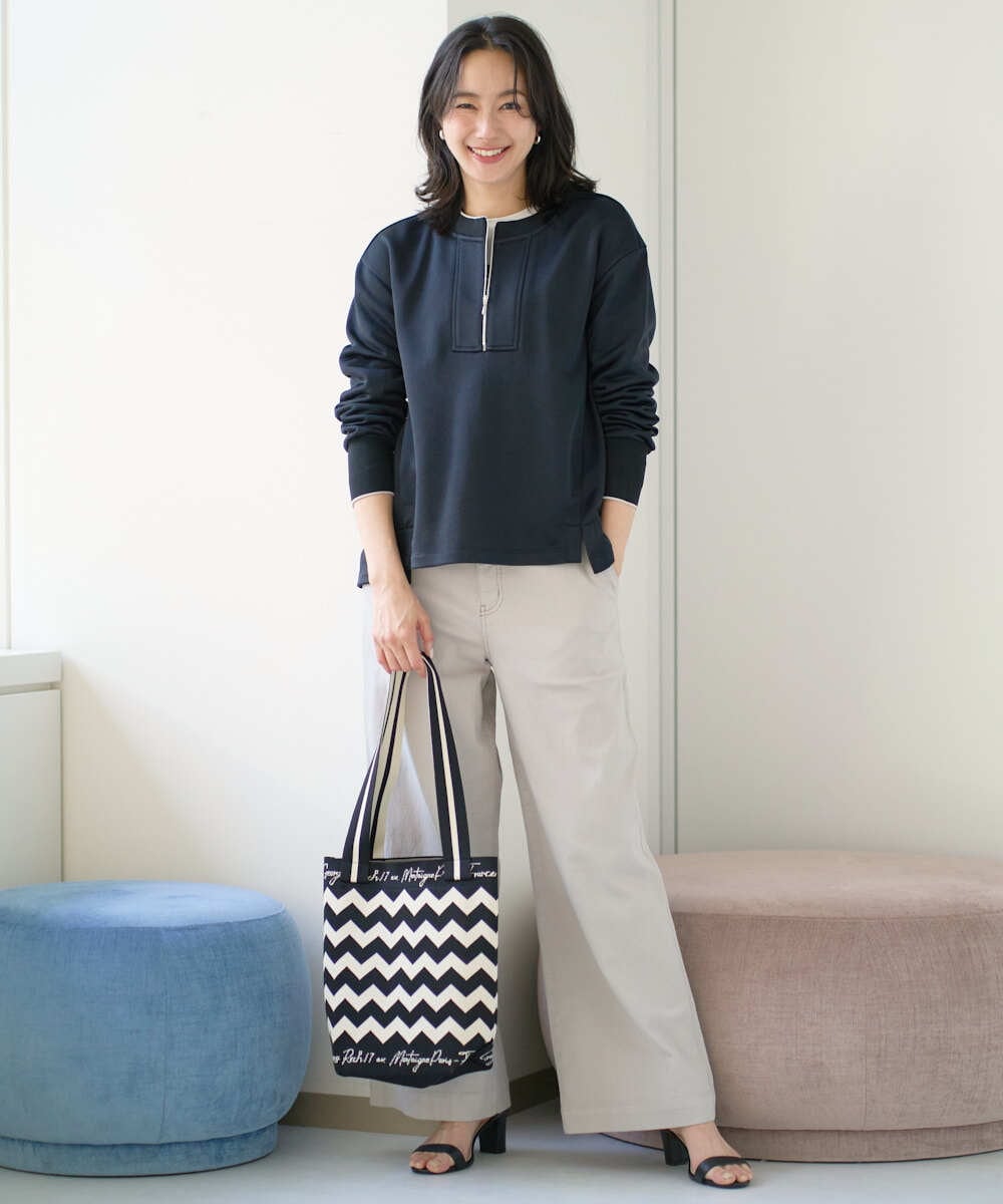 PZKEE02290 GEORGES RECH(ジョルジュ・レッシュ) ハーフジップジャージープルオーバー ネイビー