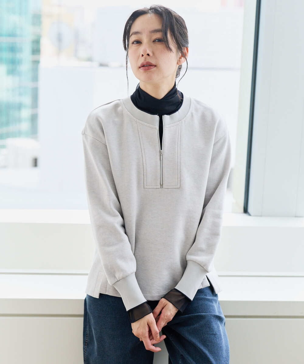 PZKEE02290 GEORGES RECH(ジョルジュ・レッシュ) ハーフジップジャージープルオーバー ネイビー