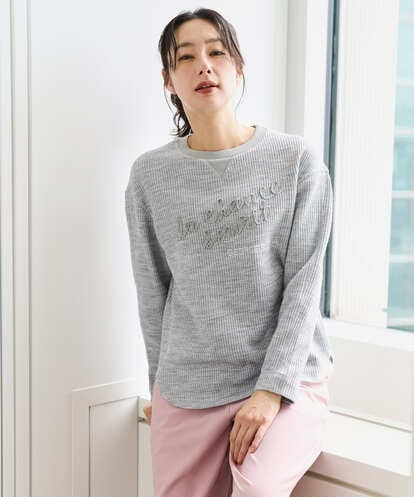 PZKEE09250 GEORGES RECH ラメニットテープロゴ刺繍プルオーバー