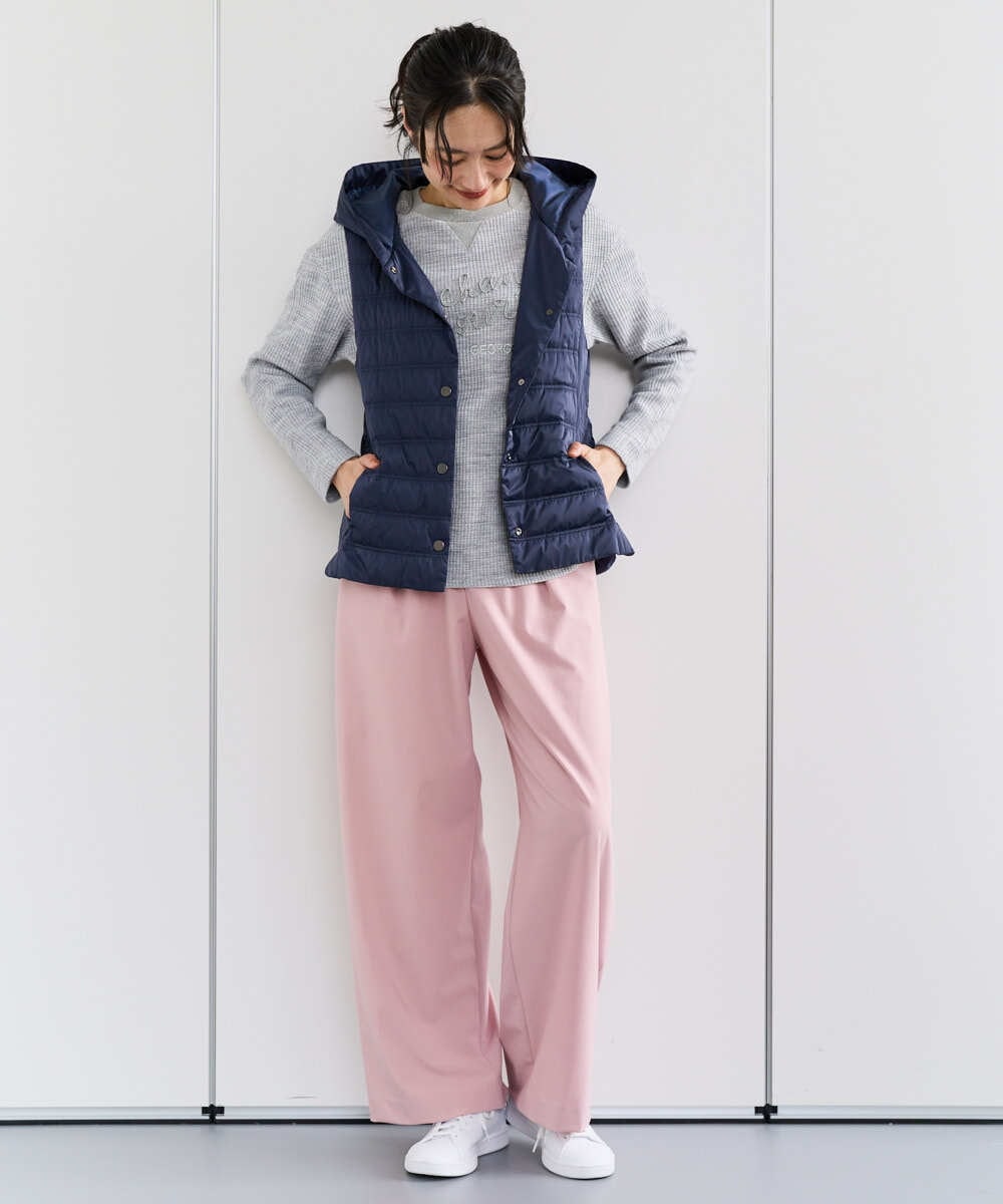 PZKEE09250 GEORGES RECH(ジョルジュ・レッシュ) ラメニットテープロゴ刺繍プルオーバー ライトグレー