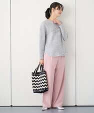 PZKEE09250 GEORGES RECH(ジョルジュ・レッシュ) ラメニットテープロゴ刺繍プルオーバー ライトグレー