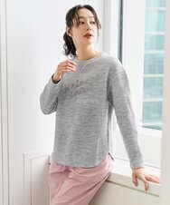 PZKEE09250 GEORGES RECH(ジョルジュ・レッシュ) ラメニットテープロゴ刺繍プルオーバー ライトグレー