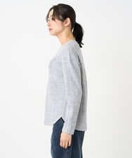 PZKEE09250 GEORGES RECH(ジョルジュ・レッシュ) ラメニットテープロゴ刺繍プルオーバー ライトグレー