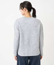 PZKEE09250 GEORGES RECH(ジョルジュ・レッシュ) ラメニットテープロゴ刺繍プルオーバー ライトグレー