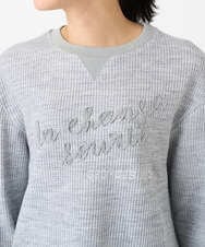 PZKEE09250 GEORGES RECH(ジョルジュ・レッシュ) ラメニットテープロゴ刺繍プルオーバー ライトグレー