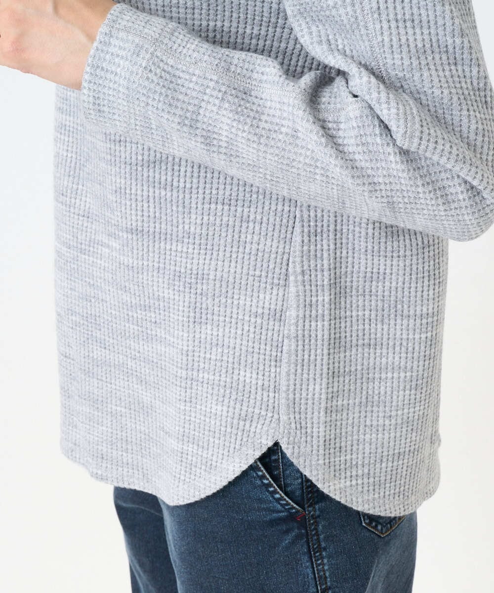 PZKEE09250 GEORGES RECH(ジョルジュ・レッシュ) ラメニットテープロゴ刺繍プルオーバー ライトグレー