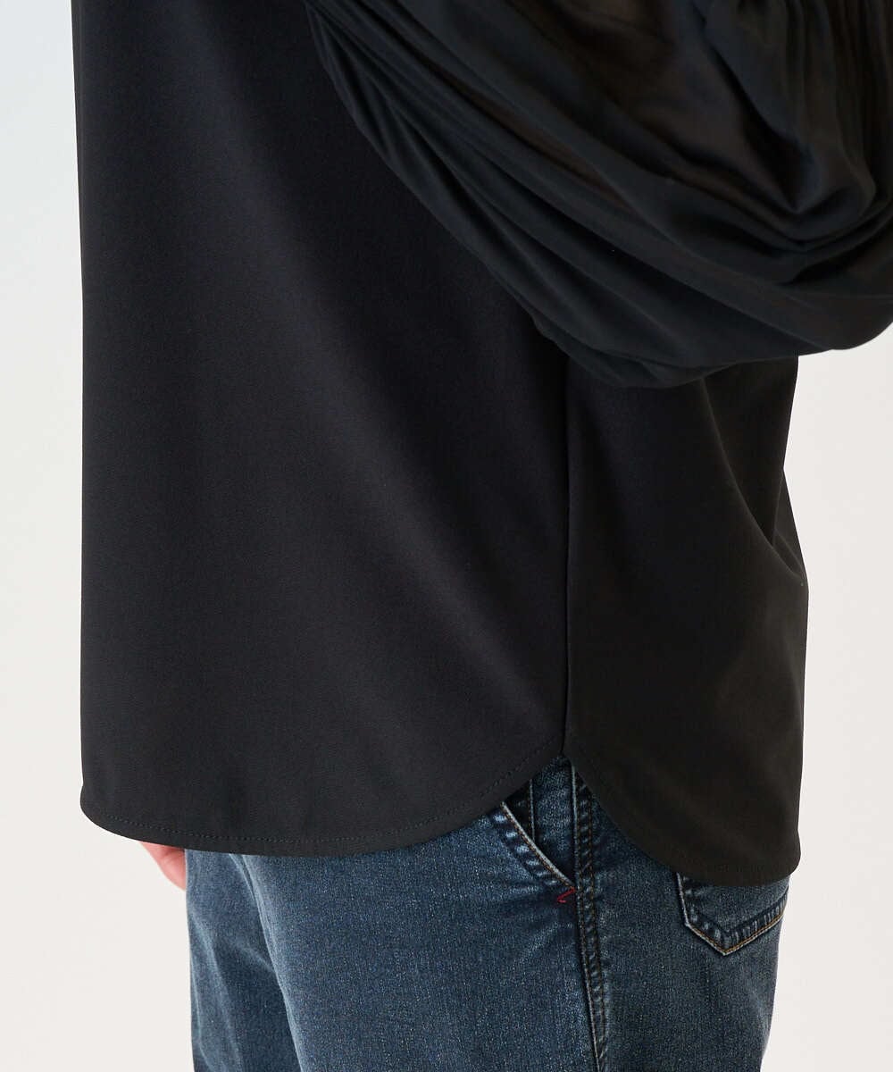 PZKEE24230 GEORGES RECH(ジョルジュ・レッシュ) プリーツスリーブジャージープルオーバー ブラック