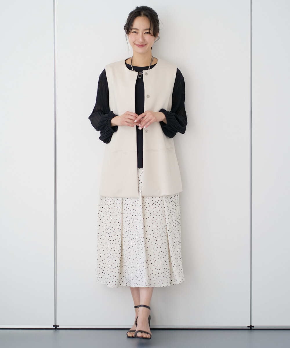 PZKEE24230 GEORGES RECH(ジョルジュ・レッシュ) プリーツスリーブジャージープルオーバー ブラック