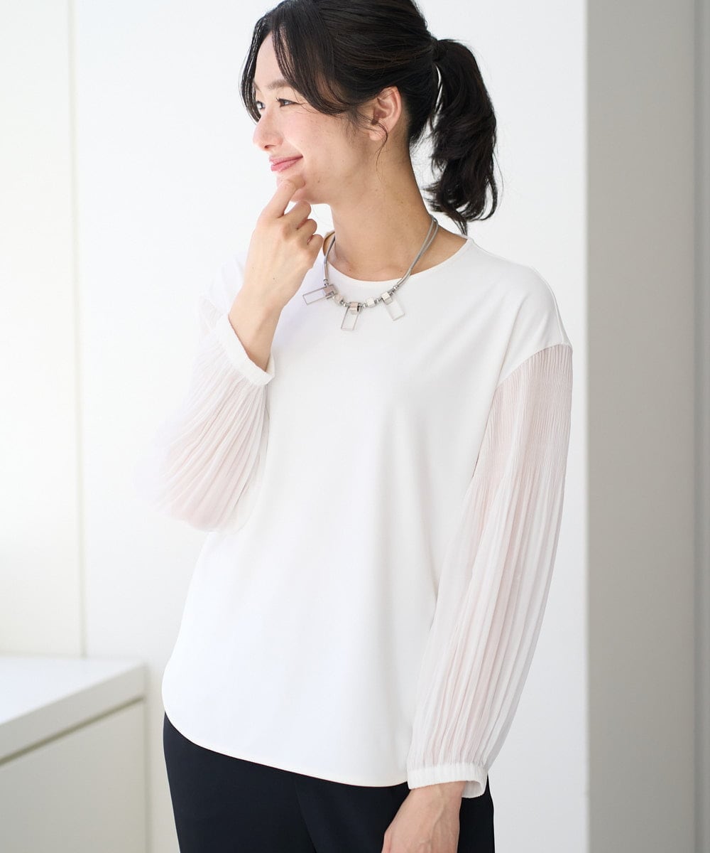 PZKEE24230 GEORGES RECH(ジョルジュ・レッシュ) プリーツスリーブジャージープルオーバー ブラック