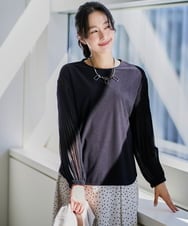 PZKEE24230 GEORGES RECH(ジョルジュ・レッシュ) プリーツスリーブジャージープルオーバー ブラック