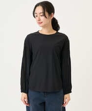 PZKEE24230 GEORGES RECH(ジョルジュ・レッシュ) プリーツスリーブジャージープルオーバー ブラック