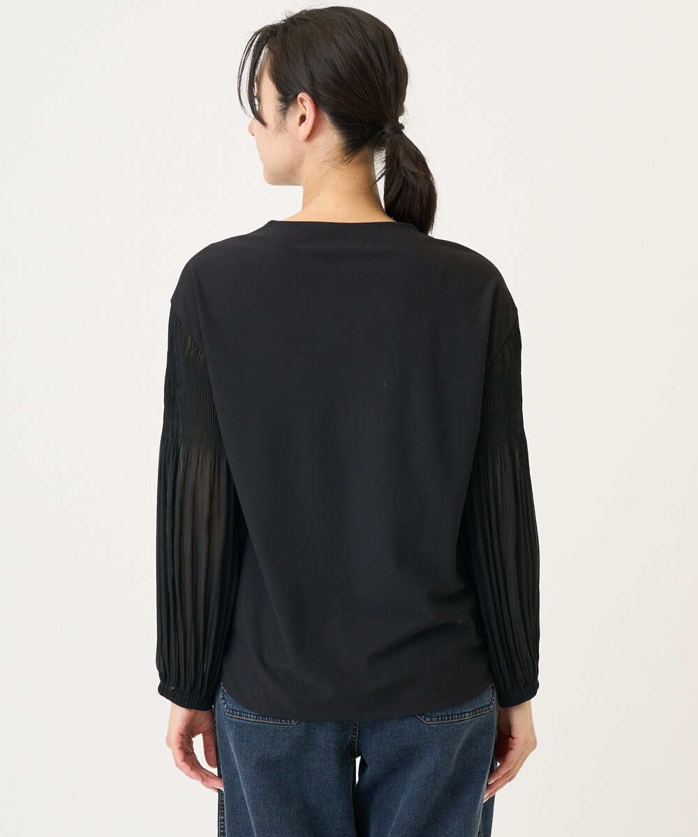 PZKEE24230 GEORGES RECH(ジョルジュ・レッシュ) プリーツスリーブジャージープルオーバー ブラック