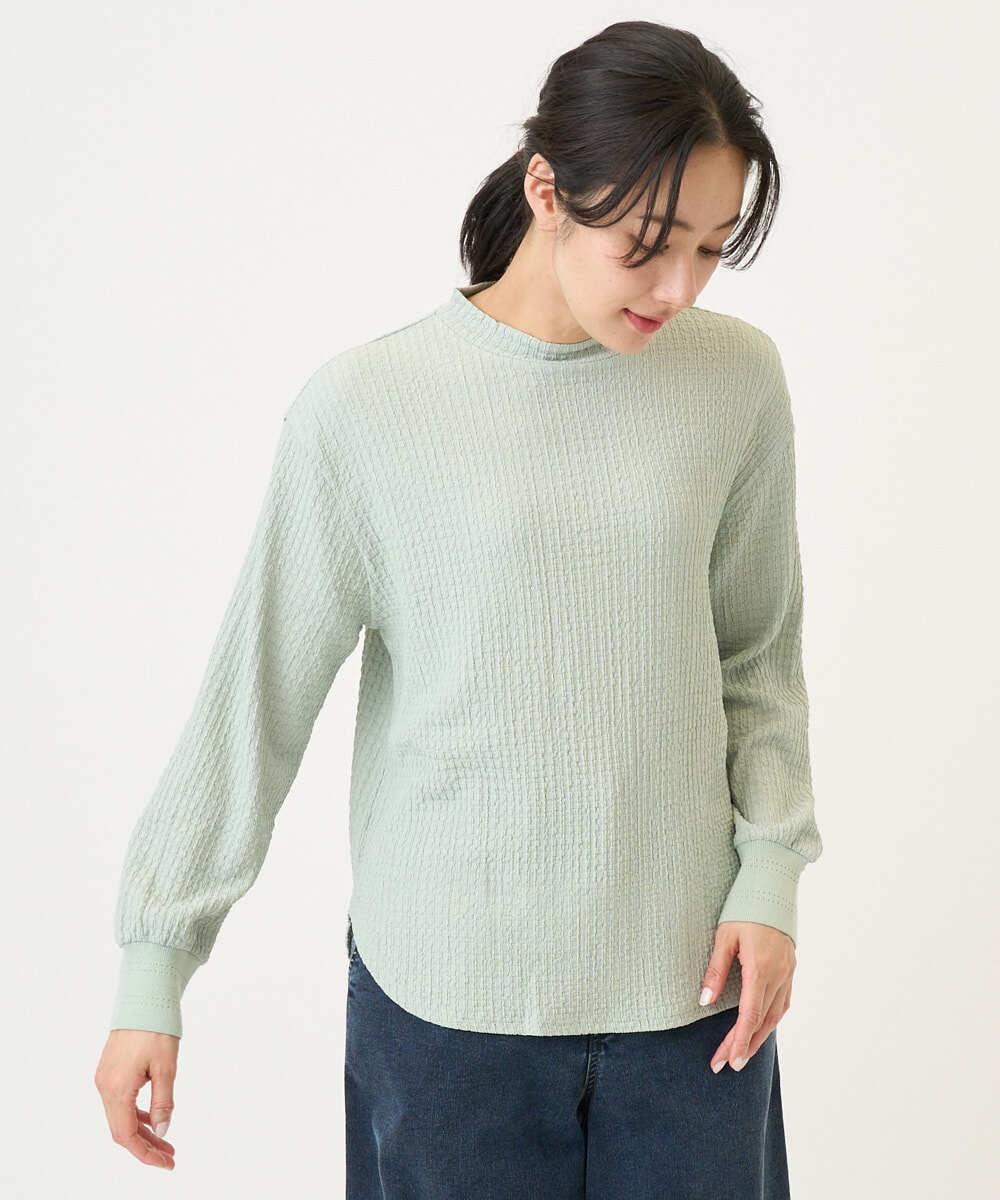 PZKEE27180 GEORGES RECH(ジョルジュ・レッシュ) ジャカードボトルネックジャージープルオーバー グリーン