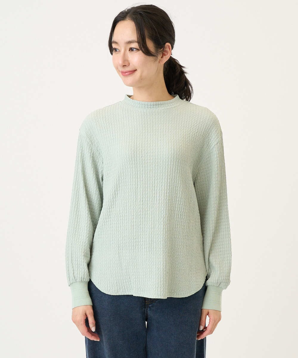 PZKEE27180 GEORGES RECH(ジョルジュ・レッシュ) ジャカードボトルネックジャージープルオーバー グリーン