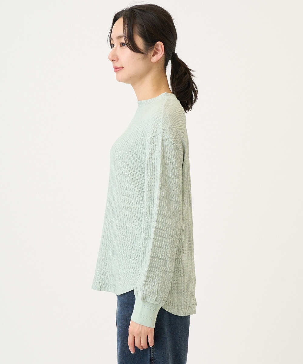 PZKEE27180 GEORGES RECH(ジョルジュ・レッシュ) ジャカードボトルネックジャージープルオーバー グリーン