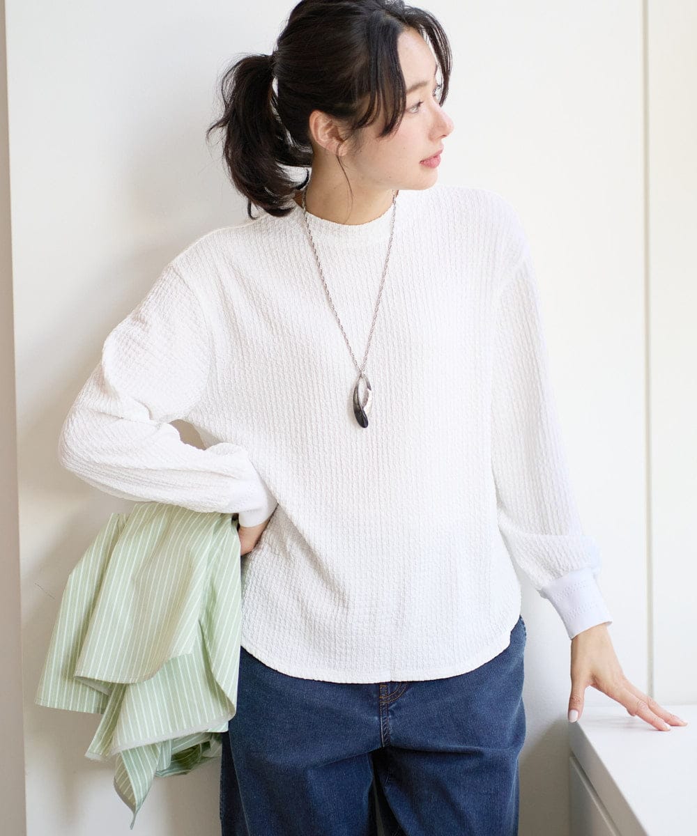 PZKEE27180 GEORGES RECH(ジョルジュ・レッシュ) ジャカードボトルネックジャージープルオーバー グリーン