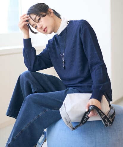 PZKEE27180 GEORGES RECH ジャカードボトルネックジャージープルオーバー