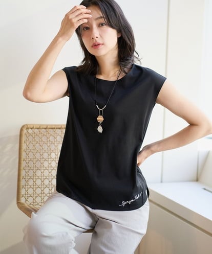 PZKEE46110 GEORGES RECH ロゴ刺繍フレンチスリーブカットソー