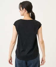 PZKEE46110 GEORGES RECH(ジョルジュ・レッシュ) ロゴ刺繍フレンチスリーブカットソー ブラック