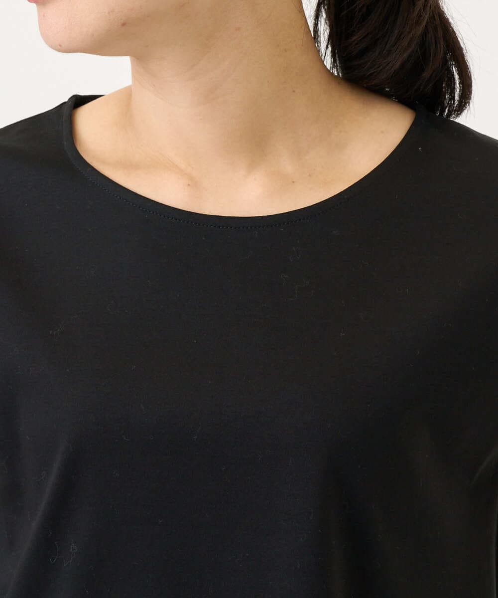 PZKEE46110 GEORGES RECH(ジョルジュ・レッシュ) ロゴ刺繍フレンチスリーブカットソー ブラック