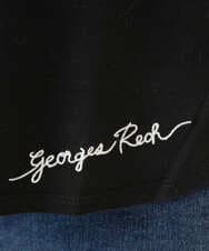 PZKEE46110 GEORGES RECH(ジョルジュ・レッシュ) ロゴ刺繍フレンチスリーブカットソー ブラック
