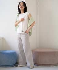 PZKEE46110 GEORGES RECH(ジョルジュ・レッシュ) ロゴ刺繍フレンチスリーブカットソー ブラック