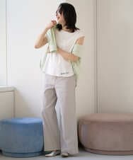 PZKEE46110 GEORGES RECH(ジョルジュ・レッシュ) ロゴ刺繍フレンチスリーブカットソー ブラック