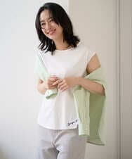 PZKEE46110 GEORGES RECH(ジョルジュ・レッシュ) ロゴ刺繍フレンチスリーブカットソー ブラック