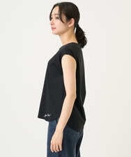 PZKEE46110 GEORGES RECH(ジョルジュ・レッシュ) ロゴ刺繍フレンチスリーブカットソー ブラック