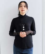 PZKEF13130 GEORGES RECH(ジョルジュ・レッシュ) チュールハイネックカットソー ブラック