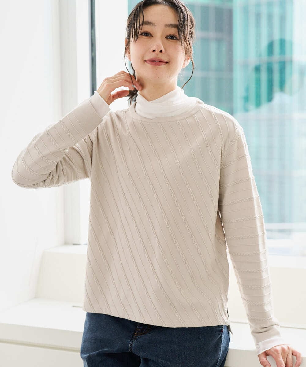 PZKEF13130 GEORGES RECH(ジョルジュ・レッシュ) チュールハイネックカットソー ブラック