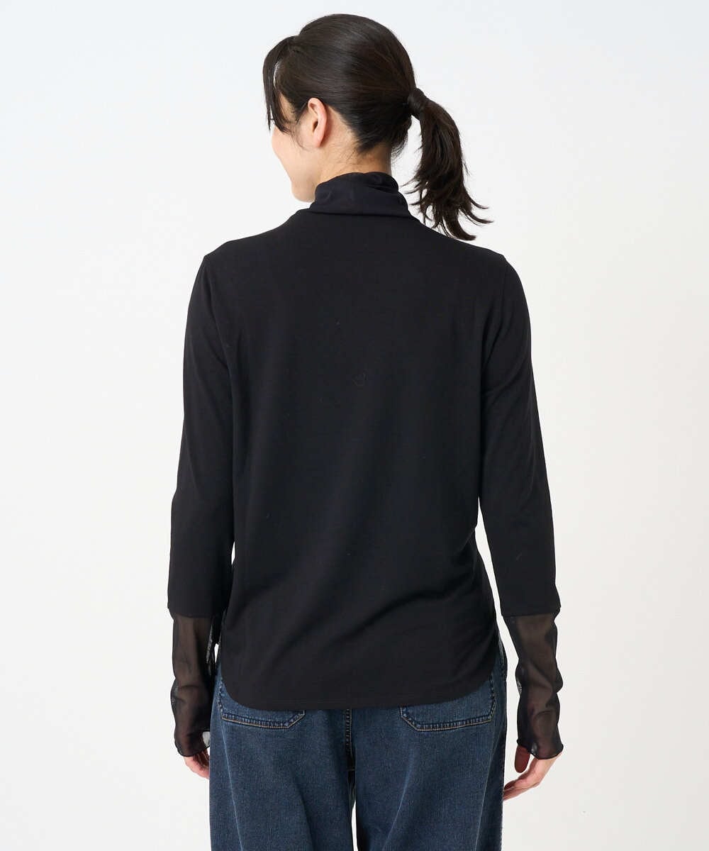 PZKEF13130 GEORGES RECH(ジョルジュ・レッシュ) チュールハイネックカットソー ブラック