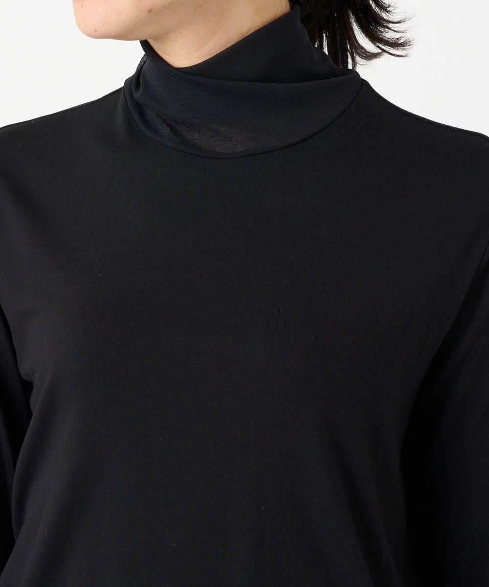 PZKEF13130 GEORGES RECH(ジョルジュ・レッシュ) チュールハイネックカットソー ブラック