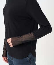 PZKEF13130 GEORGES RECH(ジョルジュ・レッシュ) チュールハイネックカットソー ブラック