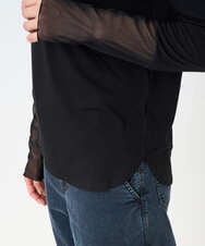 PZKEF13130 GEORGES RECH(ジョルジュ・レッシュ) チュールハイネックカットソー ブラック