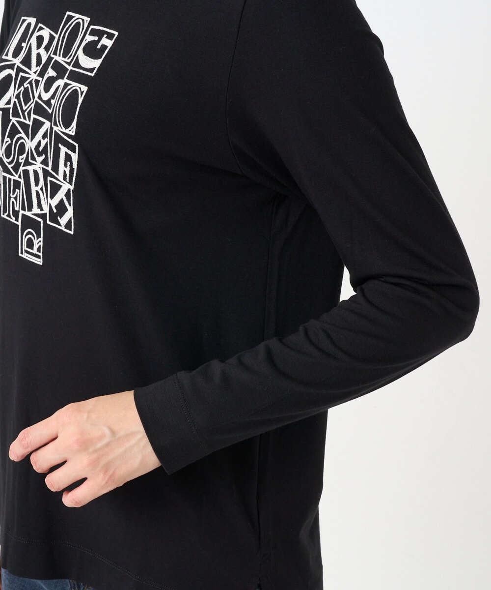 PZKEF14150 GEORGES RECH(ジョルジュ・レッシュ) ベアテンロゴ刺繍カットソー ブラック