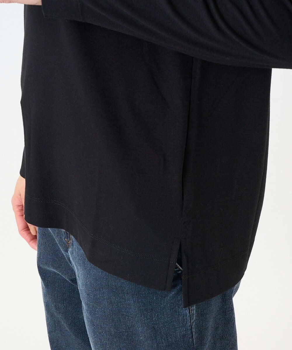 PZKEF14150 GEORGES RECH(ジョルジュ・レッシュ) ベアテンロゴ刺繍カットソー ブラック