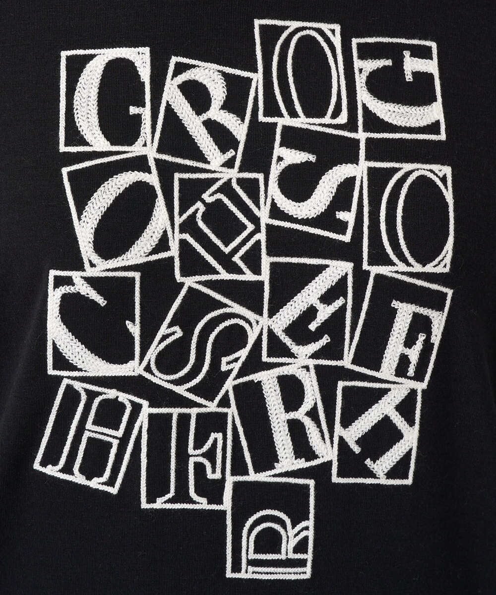 PZKEF14150 GEORGES RECH(ジョルジュ・レッシュ) ベアテンロゴ刺繍カットソー ブラック