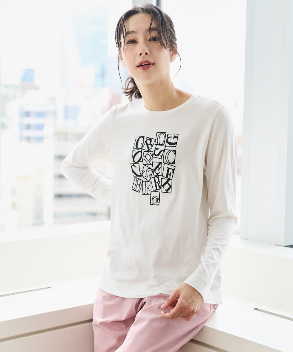 PZKEF14150 GEORGES RECH(ジョルジュ・レッシュ) ベアテンロゴ刺繍カットソー ブラック