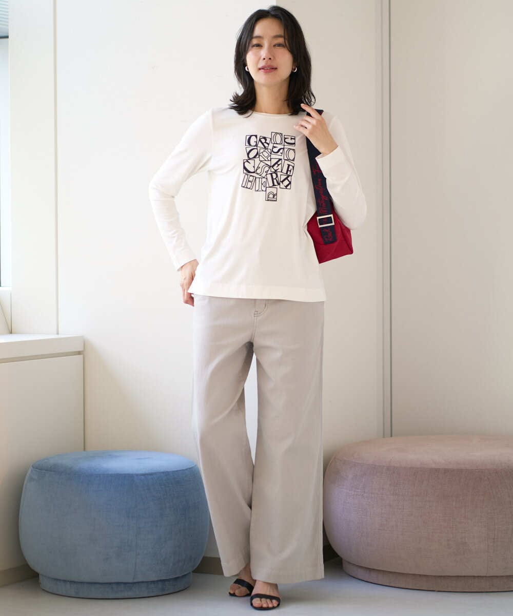 PZKEF14150 GEORGES RECH(ジョルジュ・レッシュ) ベアテンロゴ刺繍カットソー ブラック