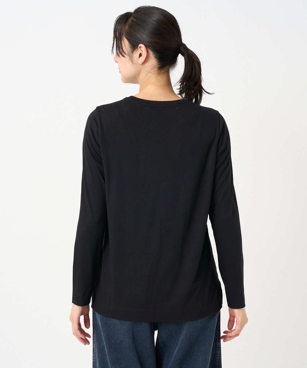 PZKEF14150 GEORGES RECH(ジョルジュ・レッシュ) ベアテンロゴ刺繍カットソー ブラック