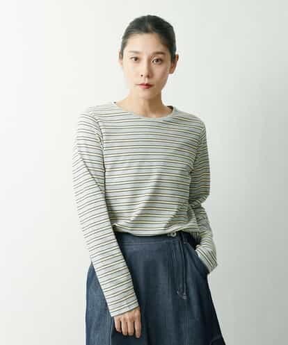 PZKES22210 GEORGES RECH [日本製]ストレッチボーダーカットソー