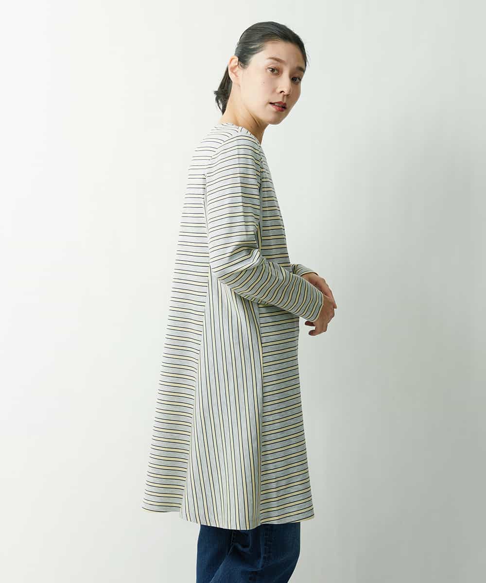 PZKEU36250 GEORGES RECH [日本製/WEB限定]ストレッチボーダーチュニック