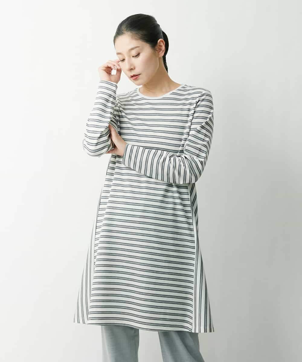 日本製/WEB限定]ストレッチボーダーチュニック(チュニック) | GEORGES