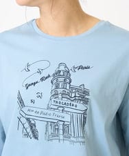PZKGA08170 GEORGES RECH(ジョルジュ・レッシュ) ドライコットンイラスト刺繍カットソー ライトブルー