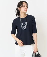 PZKGA17170 GEORGES RECH(ジョルジュ・レッシュ)  [日本製]ストレッチリブカットソー ネイビー