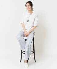 PZKGA17170 GEORGES RECH(ジョルジュ・レッシュ)  [日本製]ストレッチリブカットソー ネイビー