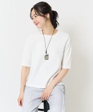 PZKGA17170 GEORGES RECH(ジョルジュ・レッシュ)  [日本製]ストレッチリブカットソー ネイビー